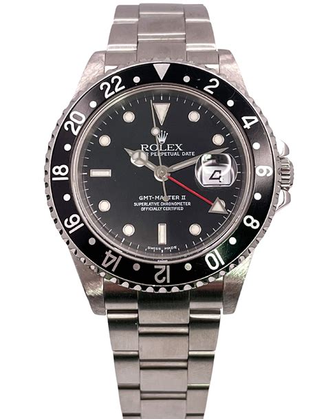 rolex gmt master stainless steel black dial|rolex gmt master ii 16710.